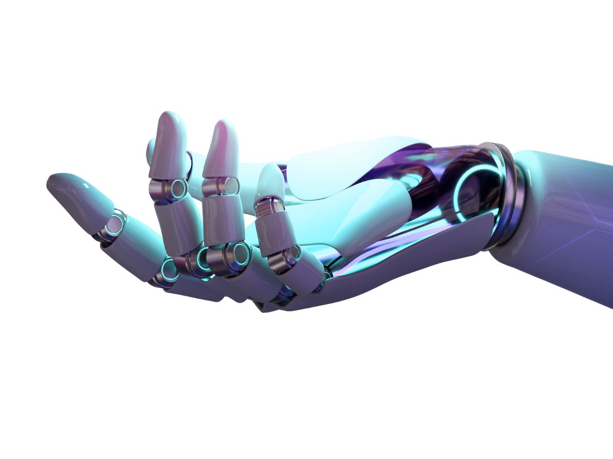 Robot stretching hand out as if reaching to take your hand