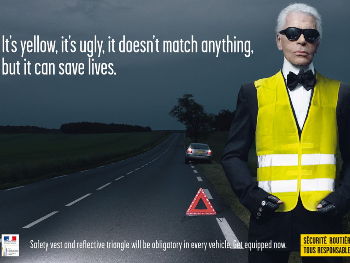 Karl Lagerfeld road safety media campaign